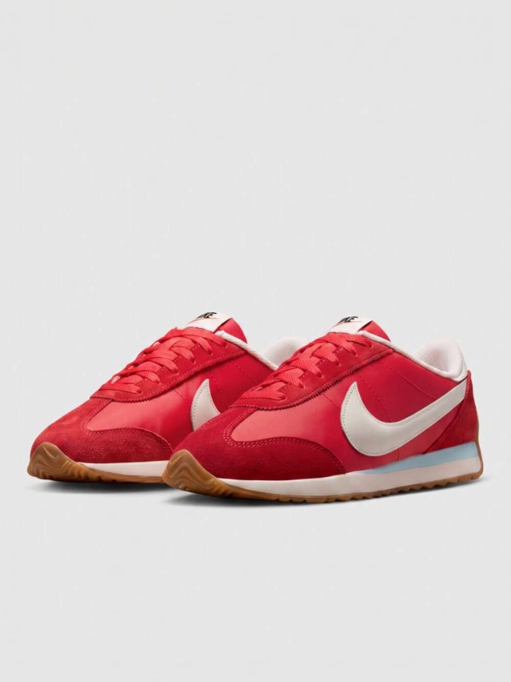 Nike Pacific Women's Red Leather Suede Sneakers Gum Sole Retro Running Shoes - Picture 4 of 5